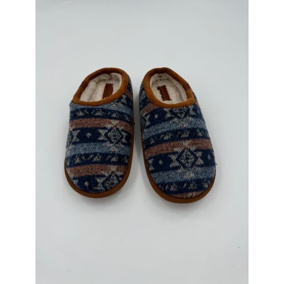 Cobian Supi Cozy Indoor/Outdoor Slippers Aztec Pattern Size 7 Faux Fur Lining - Picture 1 of 6